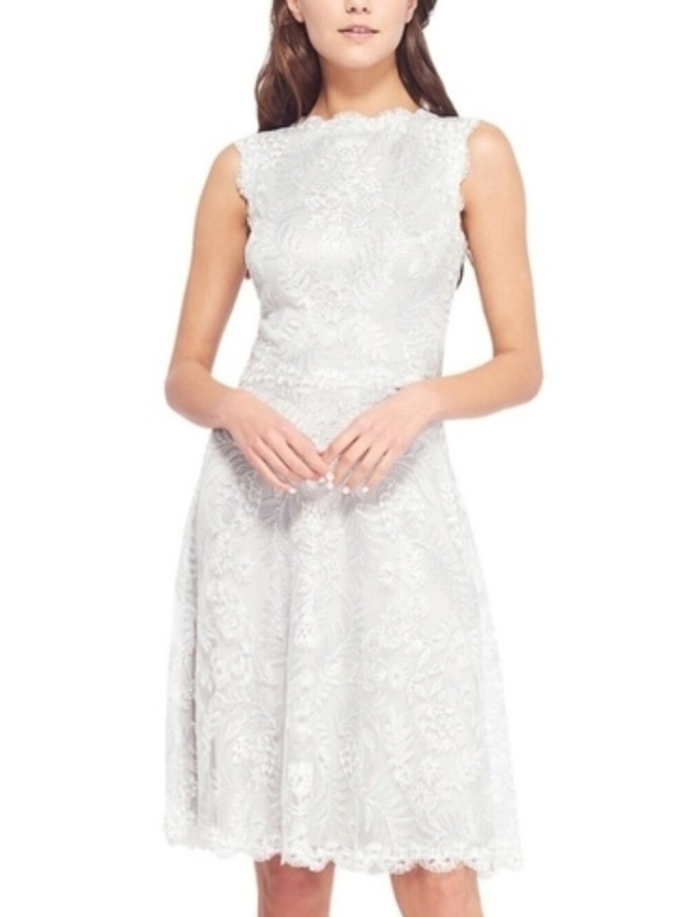 Tadashi Shoji Silver Pandora Embroidered Dress 12